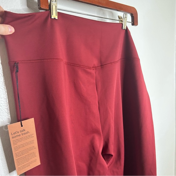 NWT Girlfriend Collective High Rise Maroon Stretch Legging 7/8 Length Size 6X - Picture 6 of 10